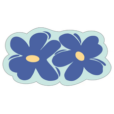 코다치프 플라워 규조토 흡수 빠른건조 미끄럼방지 욕실 발매트, 연블루해바라기, 1개