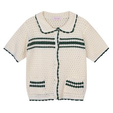 플라스틱아일랜드 여성용 배색 핀 가디건 PR2KG563