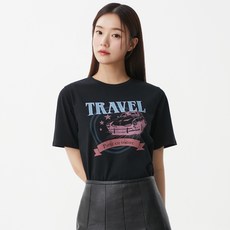 플라스틱아일랜드 여성용 크롭 프린팅 티셔츠 PR2CH361