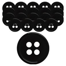 동대문단추왕 요크 유광 단추 11mm, 블랙, 20개