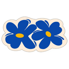 코다치프 플라워 규조토 흡수 빠른건조 미끄럼방지 욕실 발매트, 블루해바라기, 1개