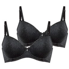 자스민바이비너스 실버펄 스트라이프 소프트 몰드 브라 JBR1230 2p