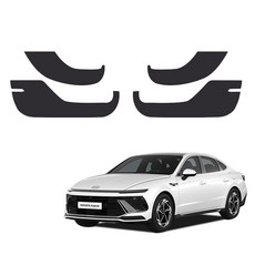 메이튼 순정 가죽 스크래치 도어커버 SC, 현대 쏘나타 디엣지, 블랙