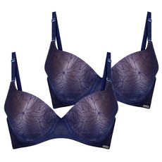 자스민바이비너스 투톤 시스루 패턴 레이스 소프트 몰드 브라 JBR1225 2p