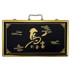 馬到金富 精品典藏麻將 34mm, 黑色 + 金色, 1套