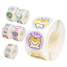 포포팬시 생활습관 동기부여 칭찬 롤 스티커 6종 세트, 혼합색상, 1세트