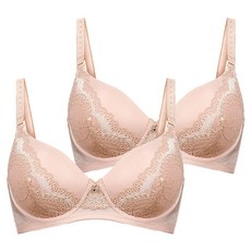 자스민바이비너스 레이스 자수 노와이어 리프팅 몰드 브라 JBR1242 2p