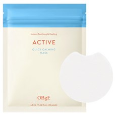 OBge 액티브 퀵 카밍 마스크 48ml, 20매입, 1개