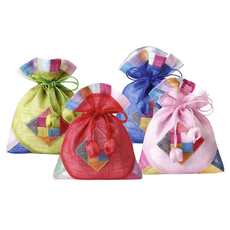 인디케이 전통 복주머니 선물 파우치 4종 세트, 혼합색상, 1세트