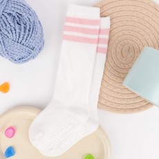 노디자인 미끄럼방지 패드 삼선 니삭스 양말 2켤레