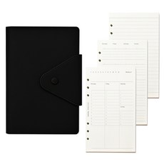 모모디 모먼트 프리미엄 만년형 플래너 6공 다이어리, 블랙, 1개