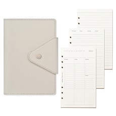 모모디 모먼트 프리미엄 만년형 플래너 6공 다이어리, 라이트베이지, 1개 라이트베이지, 1개