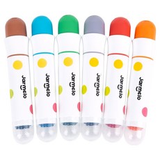 호안미로 톡톡 워셔블 2in1 마커 스탬프, 1개, 6색