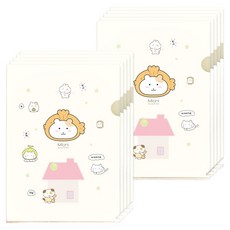 포포팬시 미오니 캐릭터 반투명 L홀더 A4 파일, 10개, 아이보리