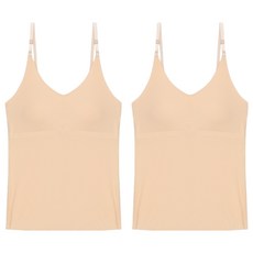 Sosomido 無痕網紗附罩杯Bra Top背心 2件組