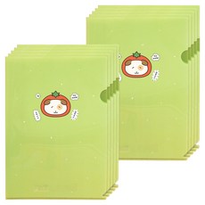포포팬시 미오니 캐릭터 반투명 L홀더 A4 파일, 10개, 그린