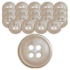 Button King 東大門鈕扣王 貝殼一般邊框鈕扣 10mm, TR 米色, 20個