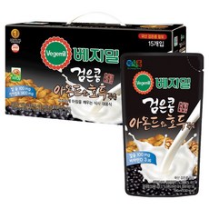 베지밀 검은콩 아몬드와 호두 두유 파우치, 190ml, 15개