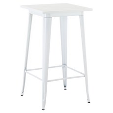 E-home Dale黛爾工業風金屬方形吧檯桌 NKC105B-wht, 白色