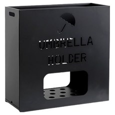 히키스 풀메탈 직사각 공간활용 디자인 스테이 퓨어 메탈 우산꽂이 22구, 블랙, 1개