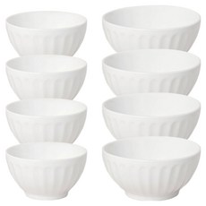 쓰임 국산 마일드 공기 대접 세트, 화이트, 공기 4p + 대접 4p, 1세트