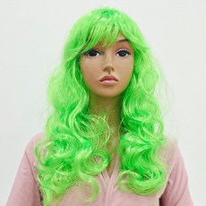 파티공구 파티 롱 웨이브 가발, 라임그린, 1개