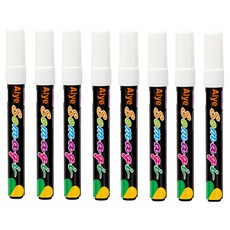 라이프팁스 블랙 보드 윈도우 마카 형광펜 세트 7mm, 화이트, 8개