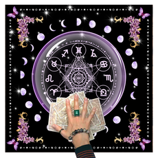 Him Room 方便使用的多功能獨特塔羅牌墊 正方形 水晶絨 75 x 75 cm