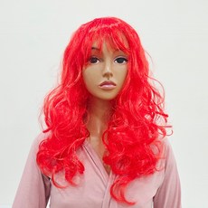 파티공구 파티 롱 웨이브 가발, 레드, 1개