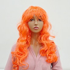 파티공구 파티 롱 웨이브 가발, 오렌지, 1개