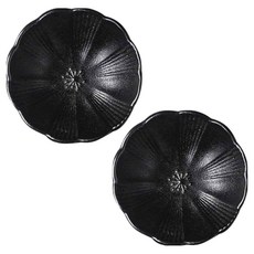 프렌치마르스 플라워 쉐입 도자기 미니 반찬접시 MMM3731, 블랙, 2개