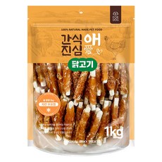 간식애진심 강아지 육포 치킨우유껌, 1개, 1kg, 닭가슴살