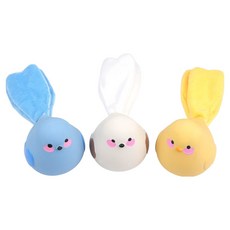패리스독 강아지 큐트 버드 라텍스 토이 3종 세트, 화이트, 옐로우, 블루, 1세트