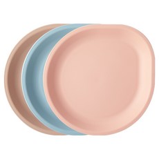 에디슨 플레이트 3종 세트, 베이지, 핑크, 블루, 1세트