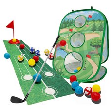 Kidcon 兒童高爾夫遊戲 3合1 開球 推桿 玩具組, 1個