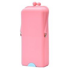 다온셀렉트 흡착 고정식 스탠딩 실리콘 필통, 핑크, 1개