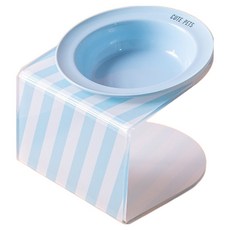 파스텔펫 반려동물 사선 받침 세라믹 식기, 블루, 1개
