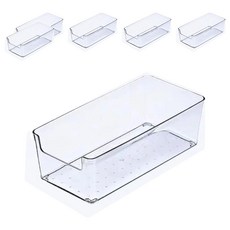 Jieum& 多用途整理長方形收納盒 大型 19.6 x 9.5 x 6.2 cm, 6個, 透明