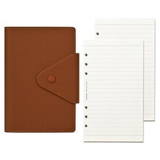 모모디 모먼트 프리미엄 데일리 7mm 라인 6공 다이어리, 카멜브라운, 1개