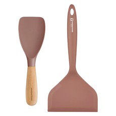 바겐슈타이거 플래티넘 실리콘 에센자 멀티스패츌라 + 멜로우 와이드뒤집개 세트, 로즈핑크, 1세트