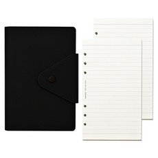 모모디 모먼트 프리미엄 데일리 7mm 라인 6공 다이어리, 블랙, 1개