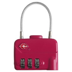 히키스 캐리어 백팩 도난방지 TSA Snapfit 와이어 자물쇠 핑크, 1개