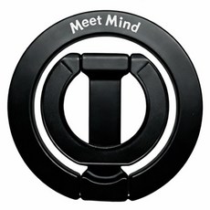 Meet Mind 雙軸雙磁吸Z型鋅合金手機指環支架, 槍黑色, 1個
