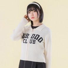 I LOVE J G OUR CLUB 短版針織拉鍊外套