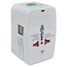 요이치 유니티J 해외용 2포트 USB 멀티 어댑터 화이트 파우치, 1개