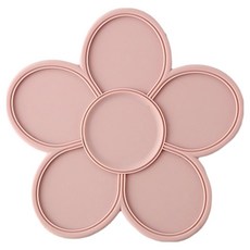 르도아 캔디 컬러 플라워 티 코스터, 라이트핑크, 1개