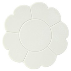 세이프 차분한 파스텔 플라워 논슬립 티 매트, 화이트, 1개