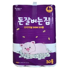 Donjalbeoneunjip 天然紙漿3層衛生紙, 1個, 30入, 30m