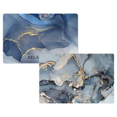 디와이커머스 대리석패턴 규조토 발매트, 블루, 네이비, 2개