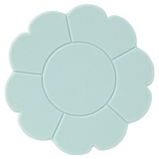 세이프 차분한 파스텔 플라워 논슬립 티 매트, 스카이블루, 1개